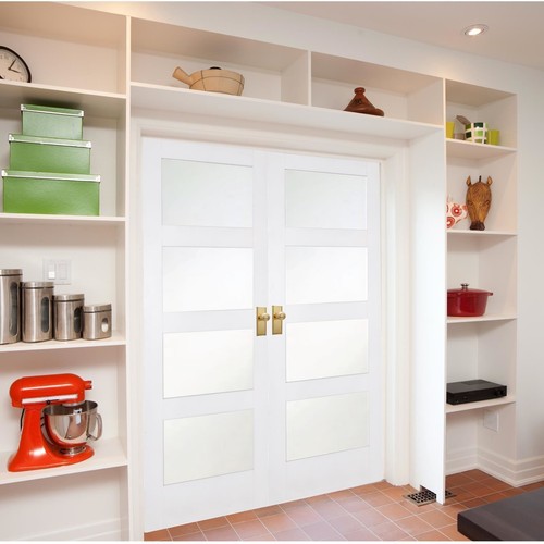 White shaker french doors - shaker,