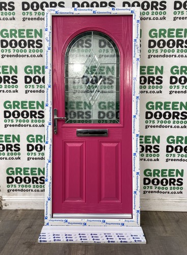 Pink composite front door grp - pink,