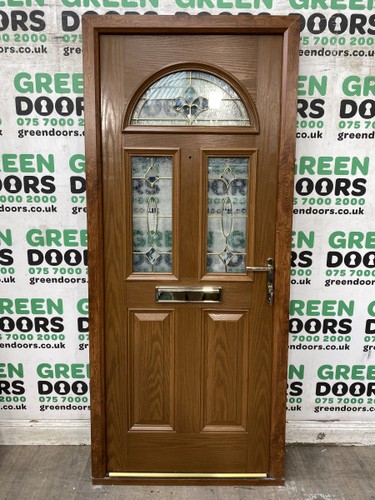 Golden oak front door - front,