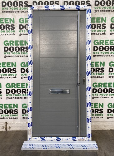 Grey composite front door full - door,